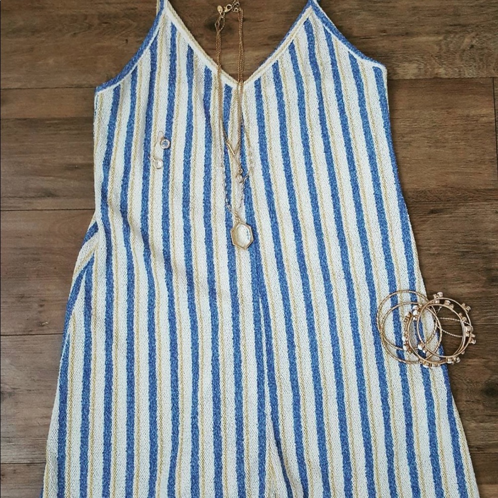 Zara Stripe Print Spaghetti Strap Romper